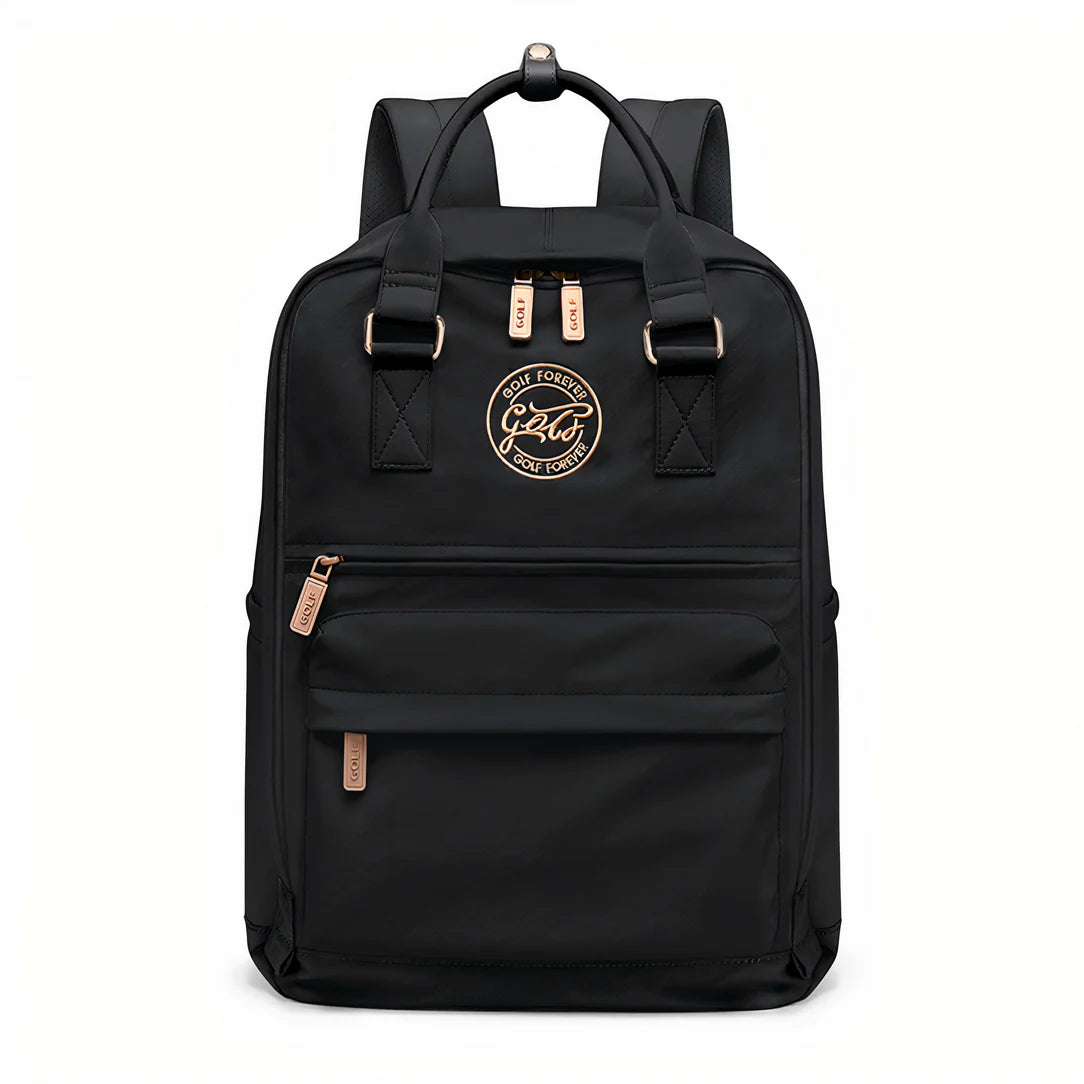 Sac à dos Golf Boréal noir avec accents rose gold et logo élégant
