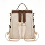 Sac à dos Graine d’Or crème avec accents marron et fermetures dorées