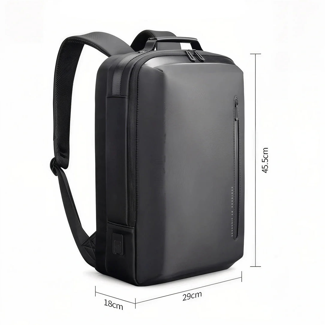 Sac à dos homme business noir avec dimensions affichées