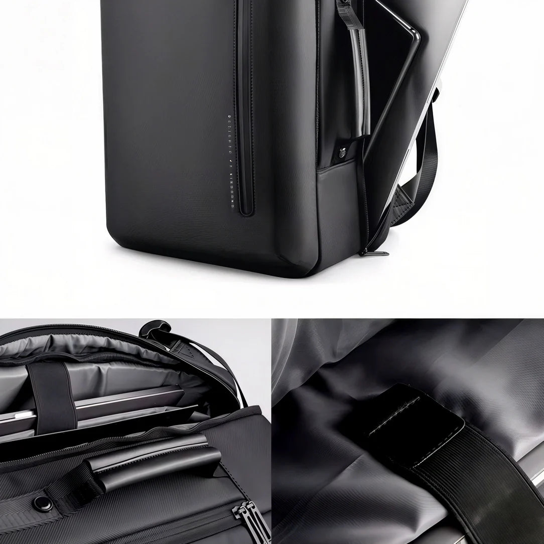 Sac à dos homme business noir minimaliste avec housse ordinateur et sangles ajustables