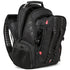 Sac à dos homme de ville noir et rouge multi-compartiments avec dos rembourré et poche latérale en mesh