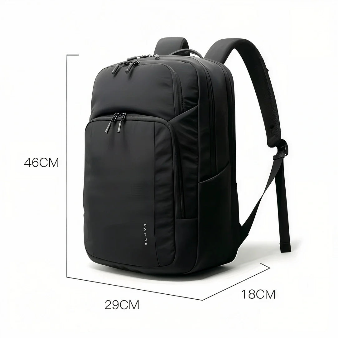 Sac à dos homme Dominus noir, multiples compartiments, sangles réglables