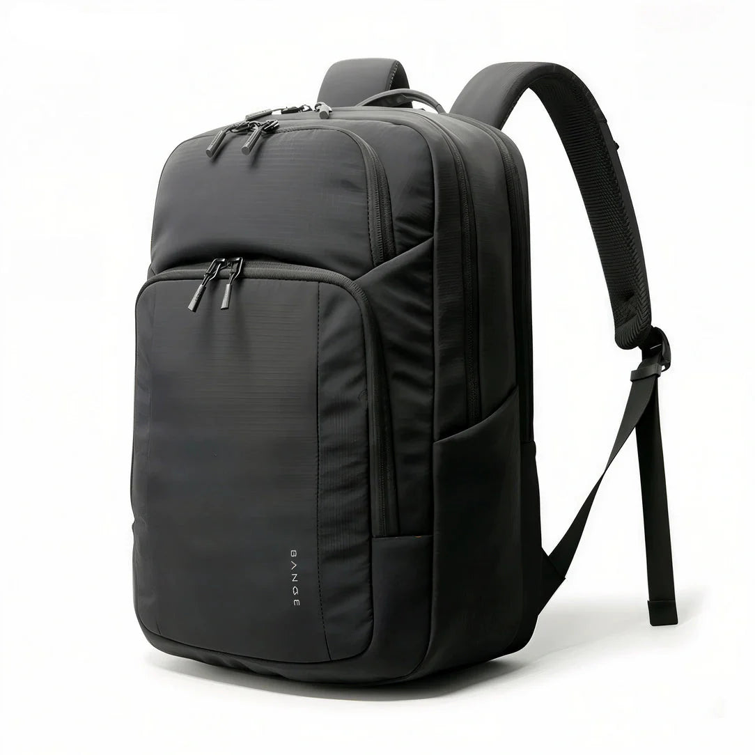 Sac à dos homme Dominus noir en nylon avec compartiments et sangles ajustables