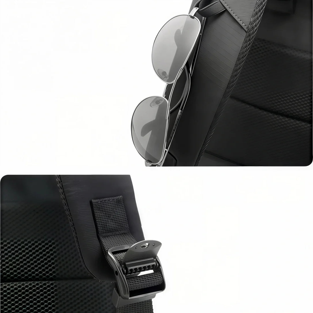 Porte-lunettes à sangle noire réglable avec boucle pour sac Dominus