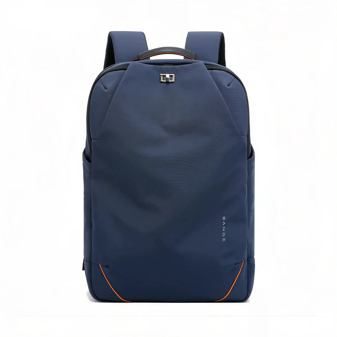Sac à dos homme Nexar bleu marine avec surpiqûres orange et logo