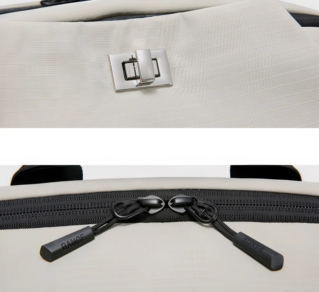 Sac à dos homme Nexar en argent avec fermetures éclair et tirettes noires