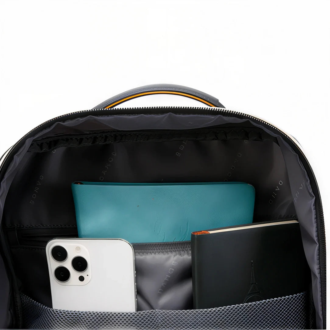 Sac à dos homme Nexar noir et or avec poches en maille