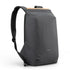 Sac à dos homme ordinateur 15 pouces minimaliste gris foncé avec accent en bois