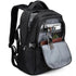 Sac à dos homme pour ordinateur portable noir à plusieurs compartiments avec poche frontale ouverte