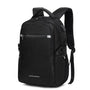 Sac à dos homme pour ordinateur portable en nylon noir avec plusieurs compartiments zippés