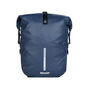 Sac à dos imperméable vélo Rhiaowall bleu marine profond, étanche avec fermeture roll-top et sangles noires