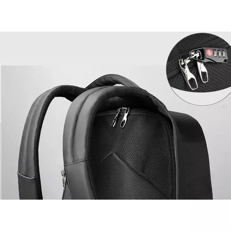 Sac à dos informatique noir avec serrure à combinaison intégrée pour sécurité et style
