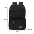 Sac à dos réfrigérant noir avec plusieurs compartiments et dimensions indiquées