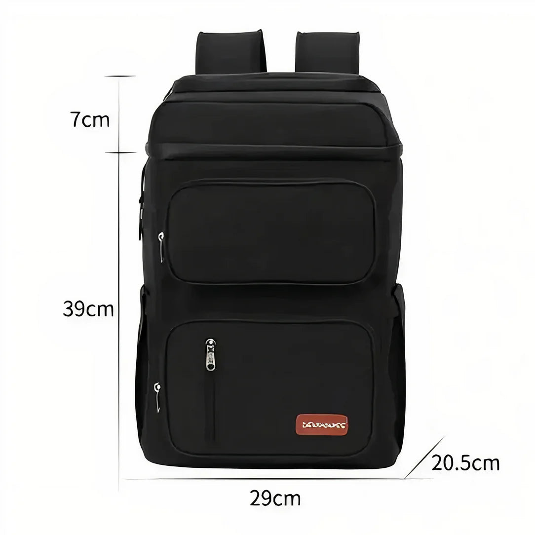 Sac à dos isotherme de travail 25L noir avec multiples compartiments zippés