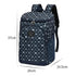 Sac à dos isotherme repas en bleu foncé avec motif géométrique blanc, dimensions 37x26x19.5cm