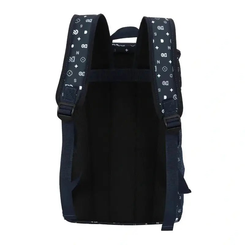 Sac à dos isotherme repas dark blue avec motifs géométriques blancs et bretelles ajustables