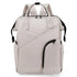 Sac à dos à langer chic gris clair convertible avec plusieurs poches pour maman