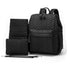 Sac à dos à langer design noir quilté avec accessoires assortis pour bébé