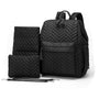 Sac à dos à langer design noir quilté avec accessoires assortis pour bébé