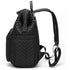Sac à dos à langer design en cuir noir avec motif chevron matelassé et bretelles