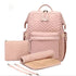 Sac à dos à langer design en quilté rose blush avec tapis à langer et accessoires