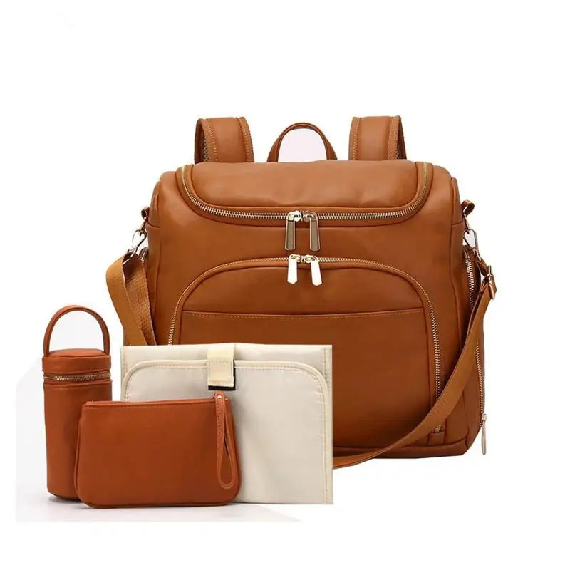 Sac à dos à langer en cuir