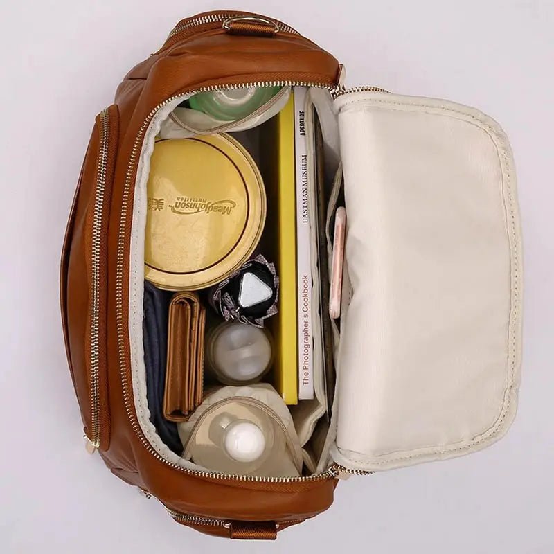 Sac à dos à langer en cuir