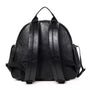 Sac à dos à langer en cuir pour bébé avec cuir synthétique noir et bretelles réglables