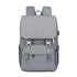 Sac à dos à langer ergonomique en tissu gris clair avec fermeture à rabat et port USB