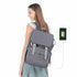 Sac à dos à langer ergonomique gris avec port de chargement USB intégré