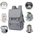Sac à dos à langer ergonomique gris multifonction avec compartiments pour bébé