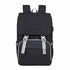 Sac à dos à langer ergonomique noir avec bretelles et boucles gris clair
