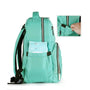 Sac à dos à langer isotherme mint vert avec plusieurs compartiments et poche latérale