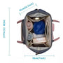 Sac à dos à langer le Queen gris et rose avec compartiments et essentiels pour bébé