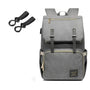Sac à dos à langer Oxford gris avec deux sangles pour poussette, pratique et élégant