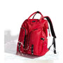 Sac à dos à langer pour jumeaux rouge résistant à l’eau avec poches multiples