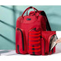 Sac à dos à langer pour jumeaux rouge multifonction avec poche isolée latérale