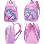 Sac à dos licorne maternelle rose et violet avec plusieurs compartiments