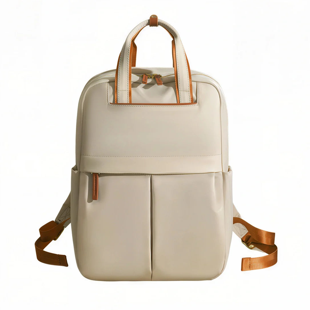 Sac à dos Lune Opaline crème avec accents marron