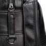Sac à dos lustré noir balthazar en cuir texturé avec fermetures éclair argentées idéal sac à dos ordinateur