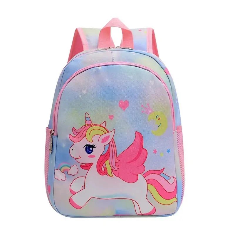 Sac à dos maternelle fille licorne avec design de licorne rose et bleu clair