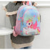 Sac à dos maternelle fille licorne pastel bleu et rose avec compartiment zippé