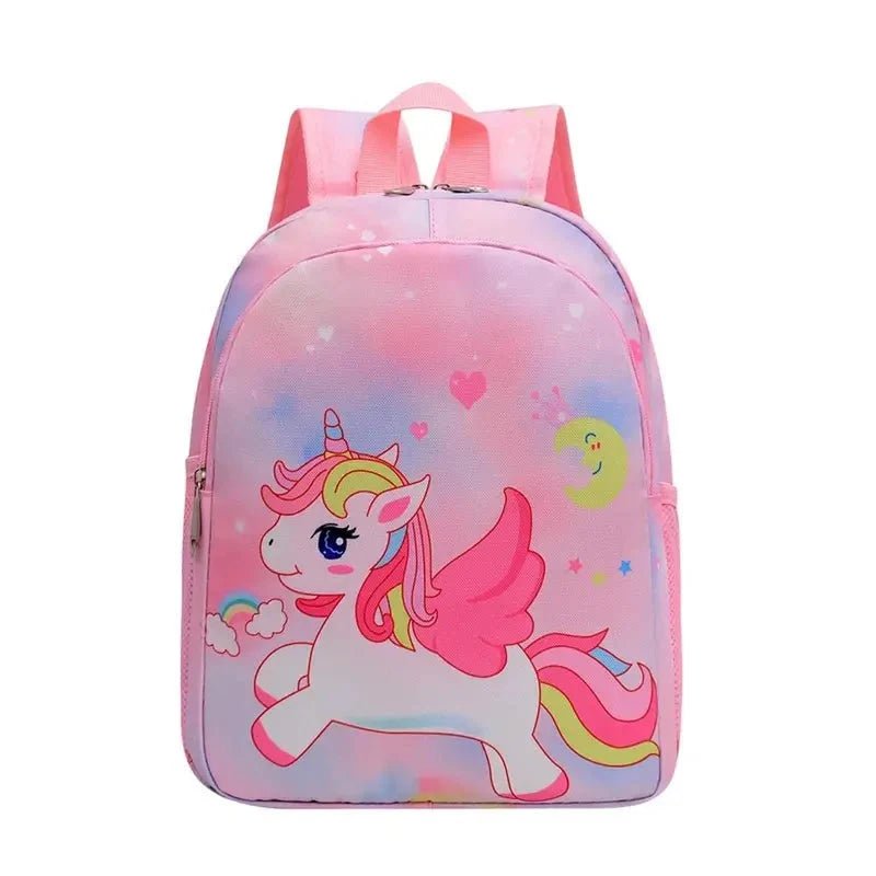 Sac à dos maternelle fille licorne rose avec graphique de licorne ailée pour enfants