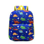 Sac à dos maternelle garçon dinosaure bleu avec motif coloré de dinosaures