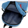 Sac à dos maternelle Spiderman en denim bleu clair avec design araignée rouge et intérieur foncé