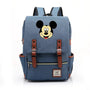 Sac à dos Mickey maternelle bleu avec bretelles en faux cuir marron et graphique Mickey Mouse
