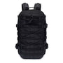 Sac à dos militaire 25L Molle 1000D noir avec bretelles webbing et cordons extensibles