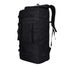 Sac à dos militaire 50 litres noir rectangulaire avec plusieurs compartiments et bretelles