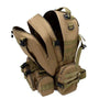 Sac à dos militaire 50l d airsoft tan avec compartiments multiples et Molle webbing