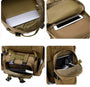 Sac à dos militaire 50l d’airsoft khaki avec multiples compartiments pour électronique et équipement
